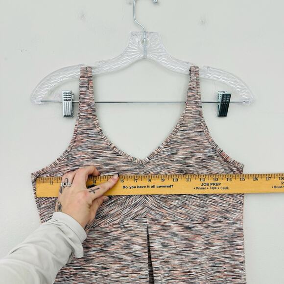 Lucy Tech Brown And Coral Ruched Athletic Tank Women’s Size M - Picture 2 of 6